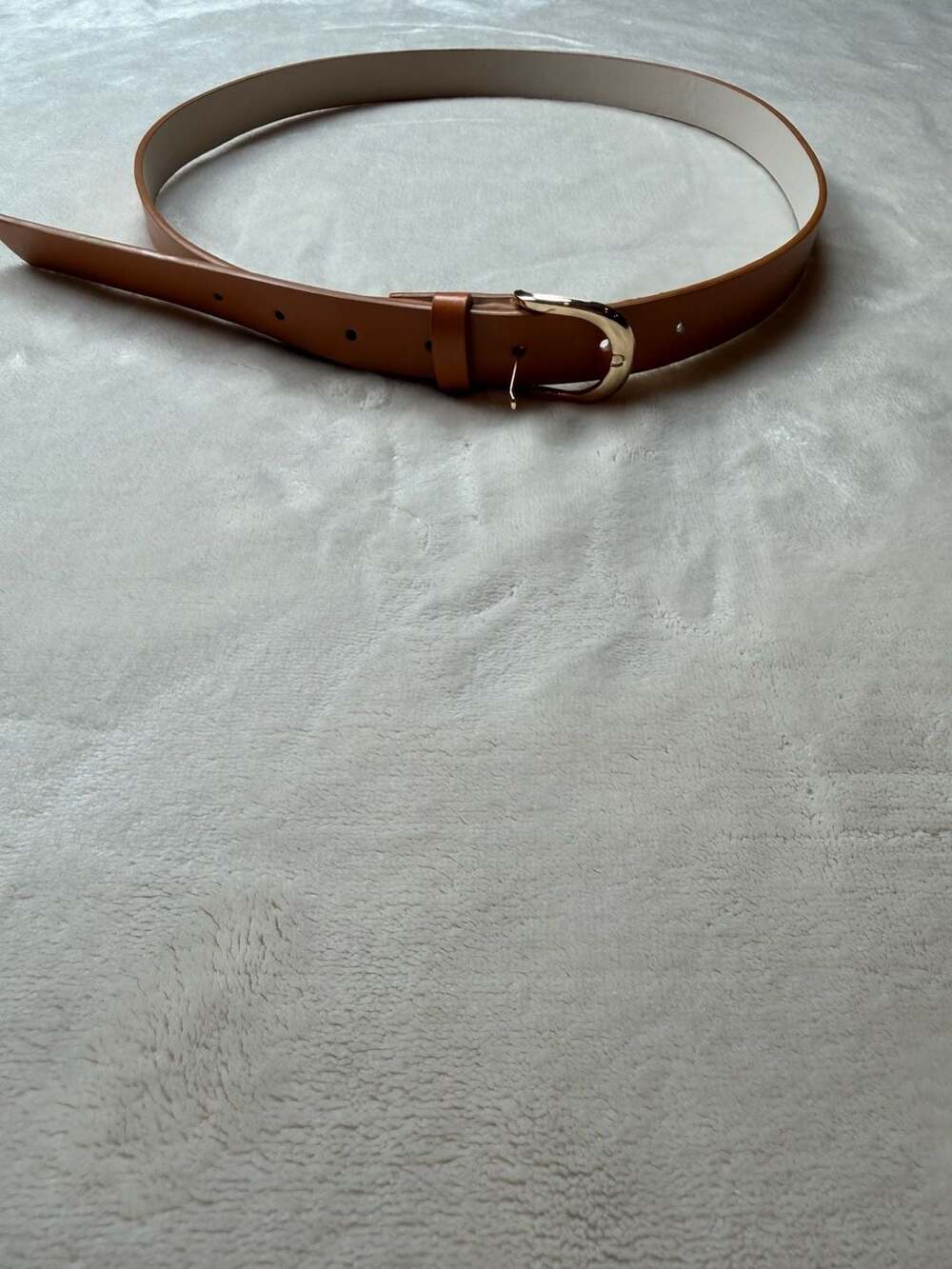 Unbranded Brown Leather Belt With Gold Buckle